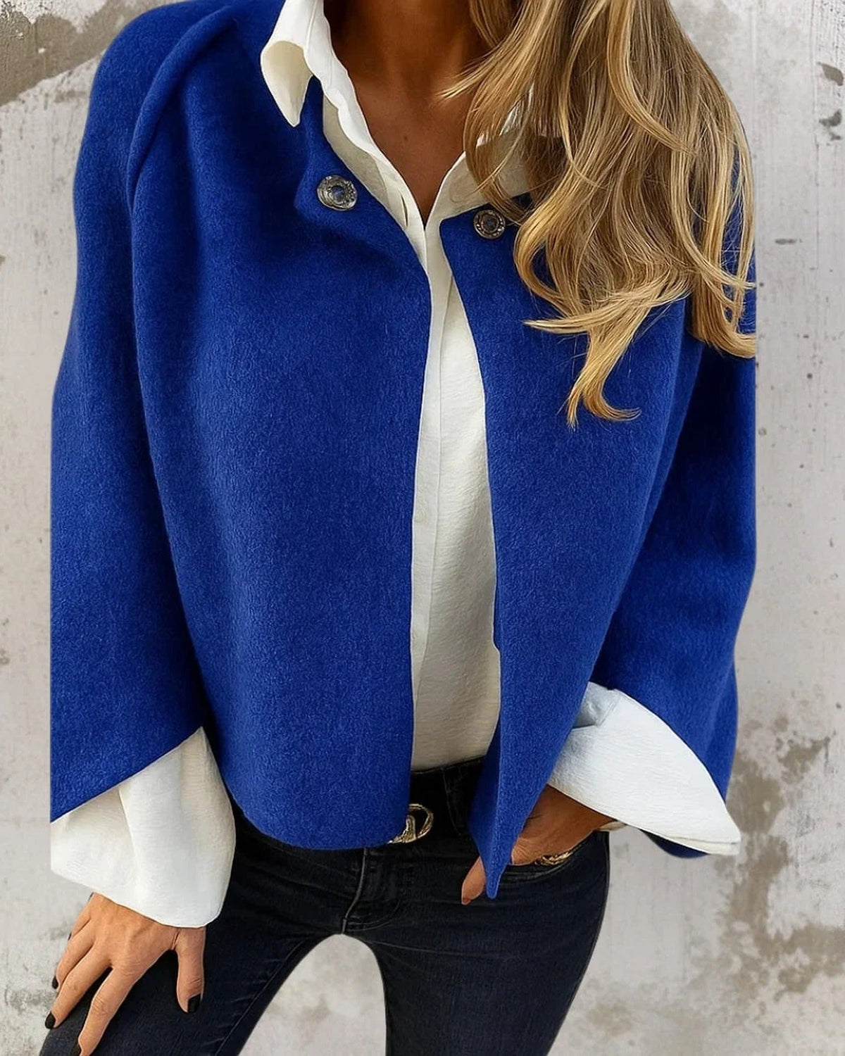 Women's Cropped Button Front Jacket | Belluvyn