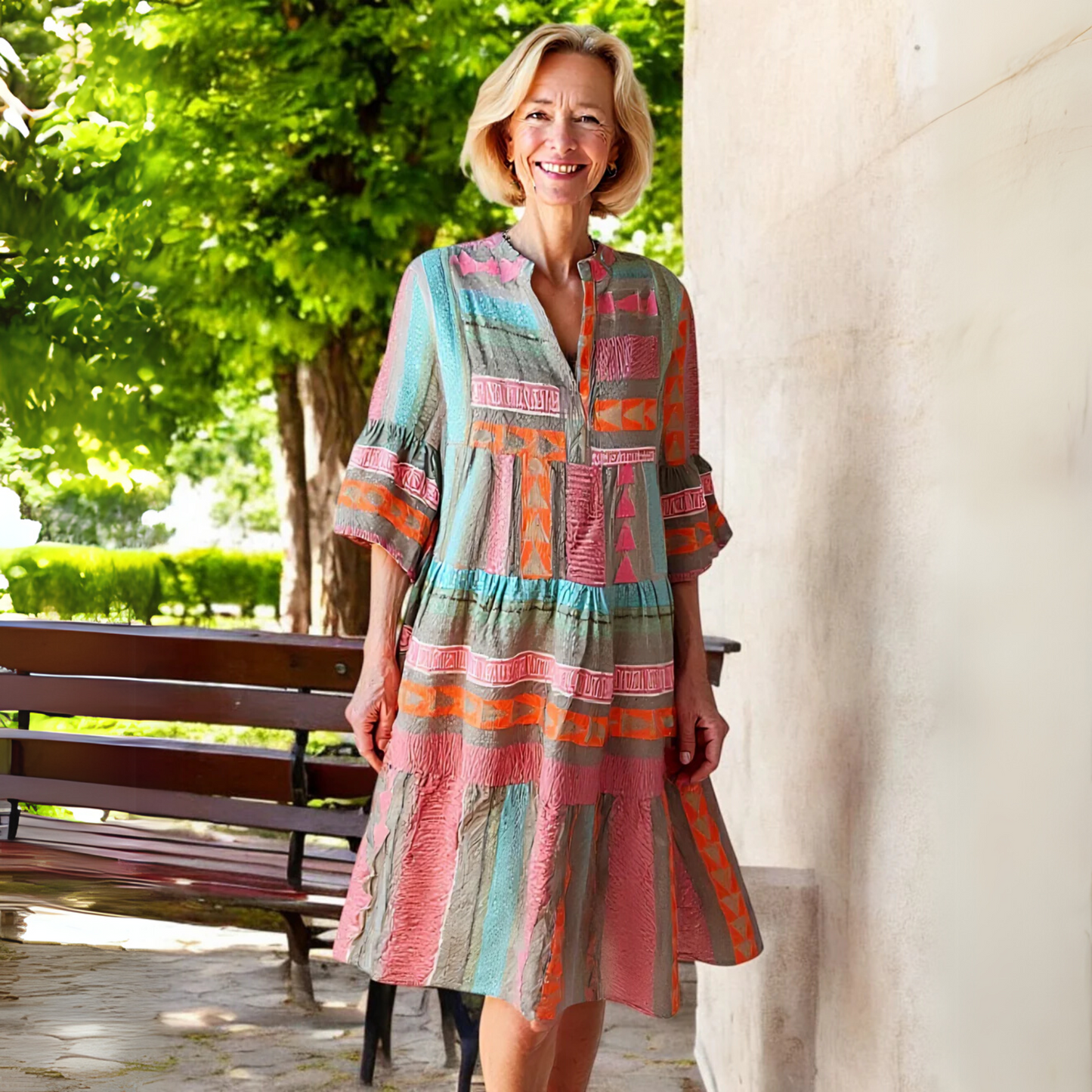 Women's Elegant Vacation Outfit Floral Dress | Belluvyn