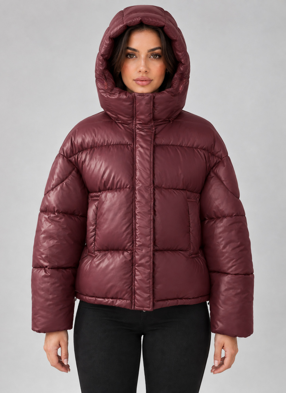 Women's Cropped Hooded Puffer Jacket | Belluvyn