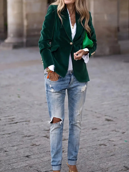 Women's Elegant Velvet Blazer | Belluvyn