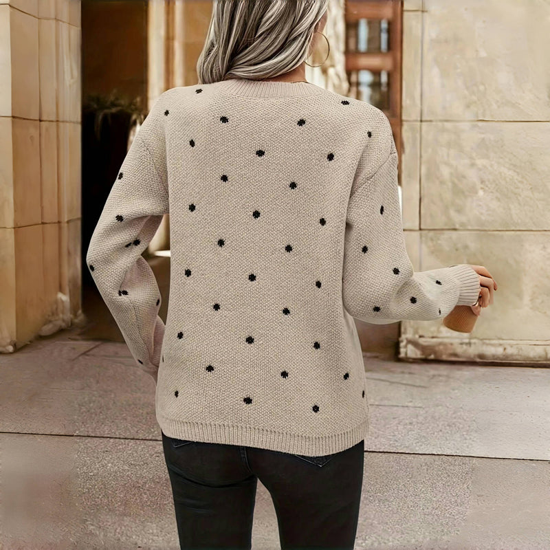 Women's Cozy Dot Print Sweater | Belluvyn