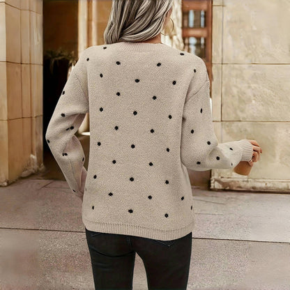 Women's Cozy Dot Print Sweater | Belluvyn