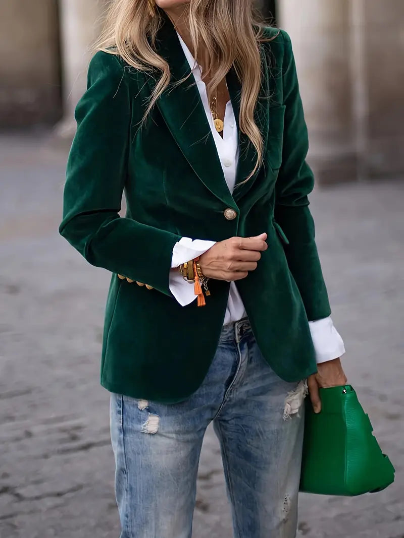 Women's Elegant Velvet Blazer | Belluvyn