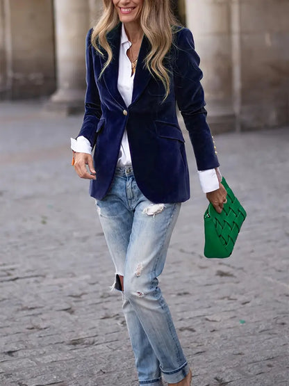 Women's Elegant Velvet Blazer | Belluvyn