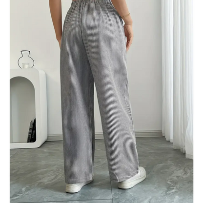Women's Striped Pants With Pockets | Belluvyn