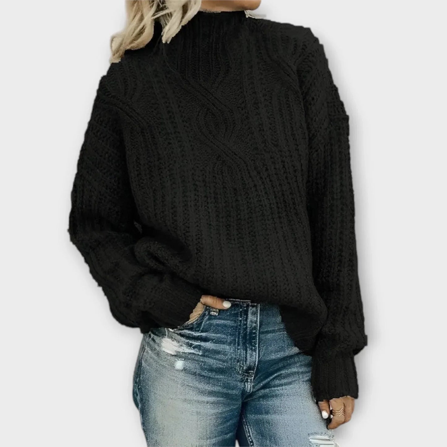 Women's Modern High-Neck Sweater | Belluvyn