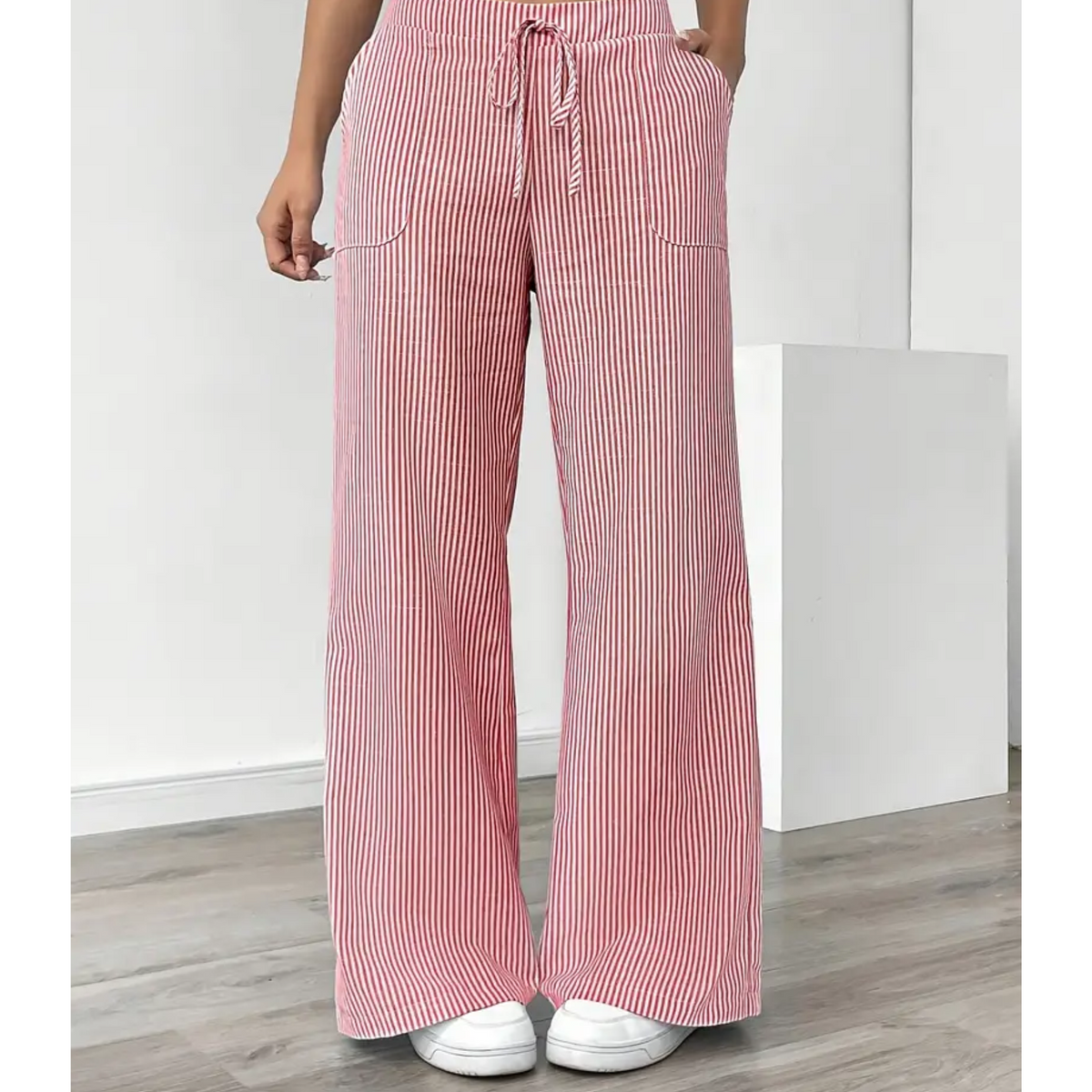 Women's Striped Pants With Pockets | Belluvyn