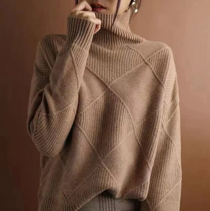 Women's Turtleneck Knit Sweater | Belluvyn
