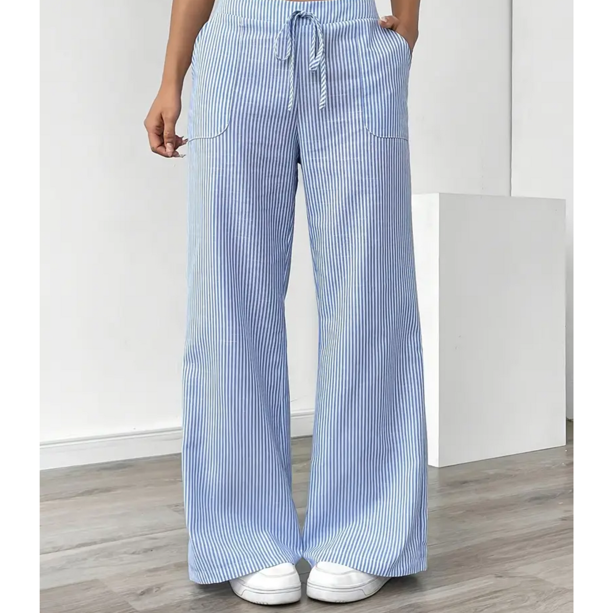 Women's Striped Pants With Pockets | Belluvyn
