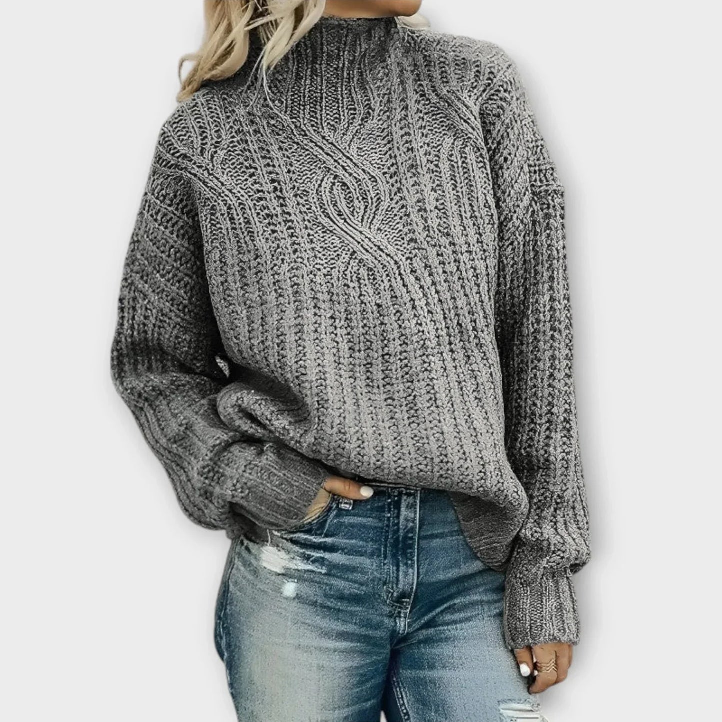 Women's Modern High-Neck Sweater | Belluvyn
