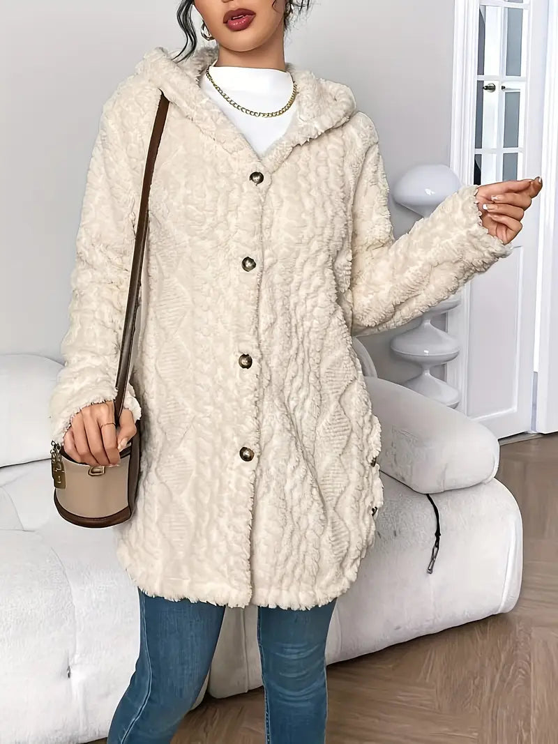 Women's Plush Hooded Cardigan | Belluvyn