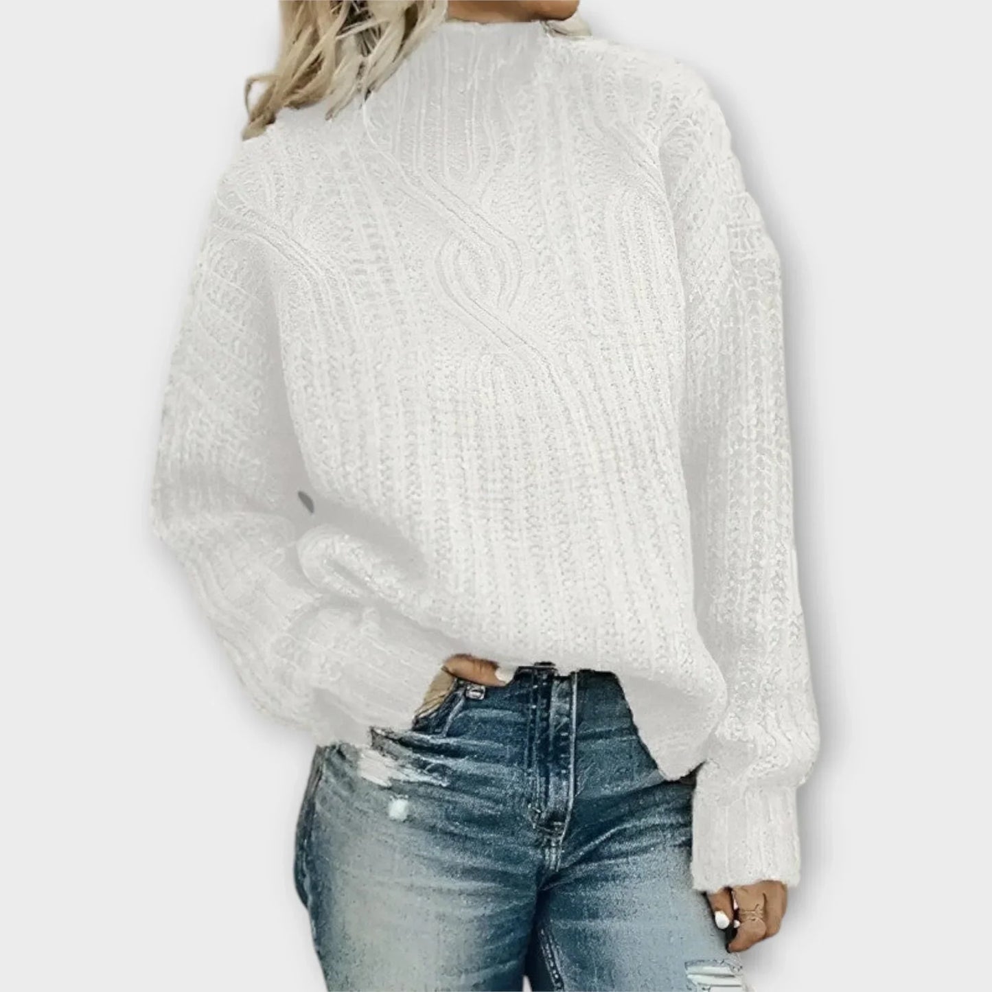 Women's Modern High-Neck Sweater | Belluvyn