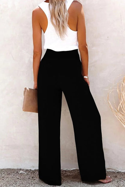 Women's High-Waisted Comfort Trousers | Belluvyn