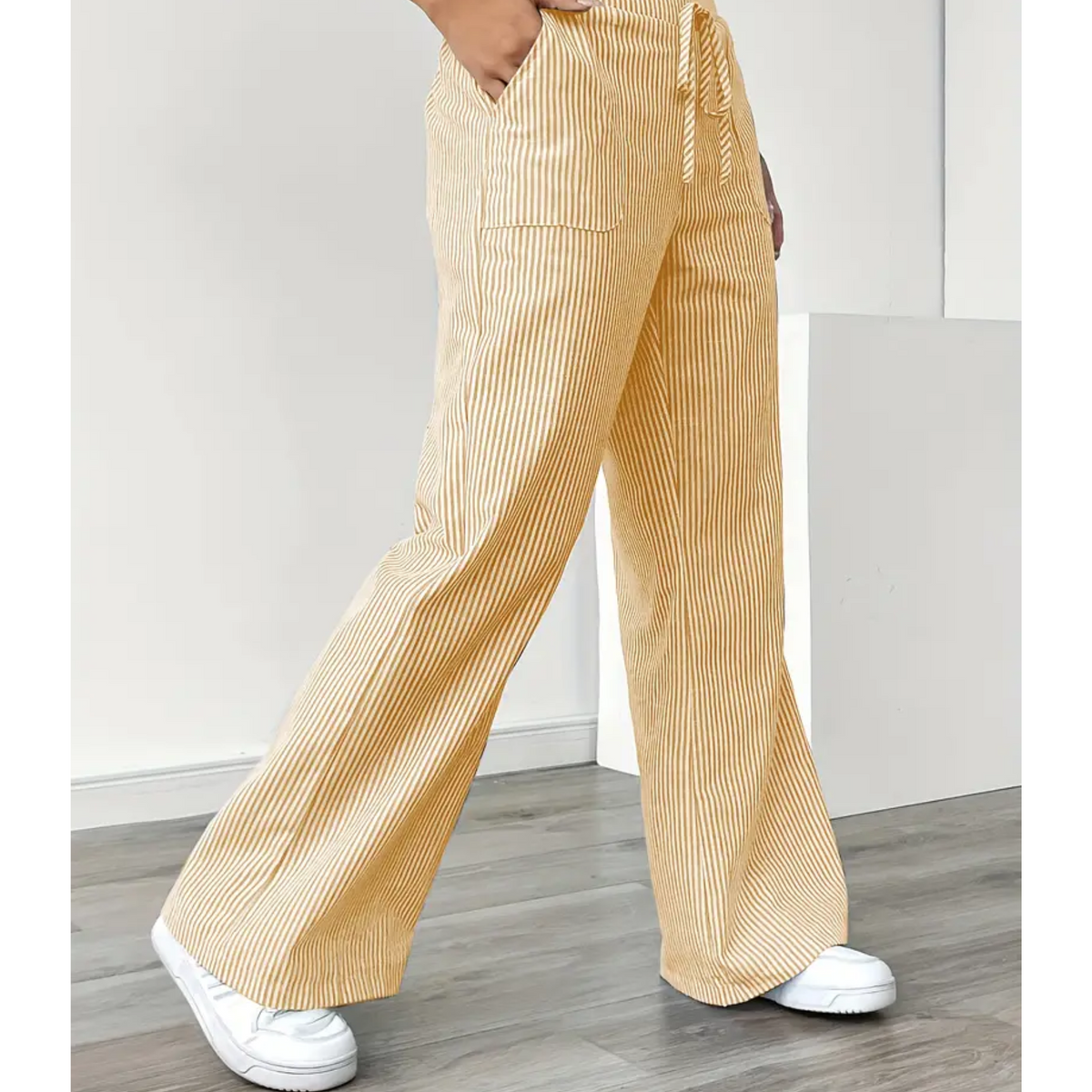 Women's Striped Pants With Pockets | Belluvyn