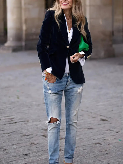 Women's Elegant Velvet Blazer | Belluvyn