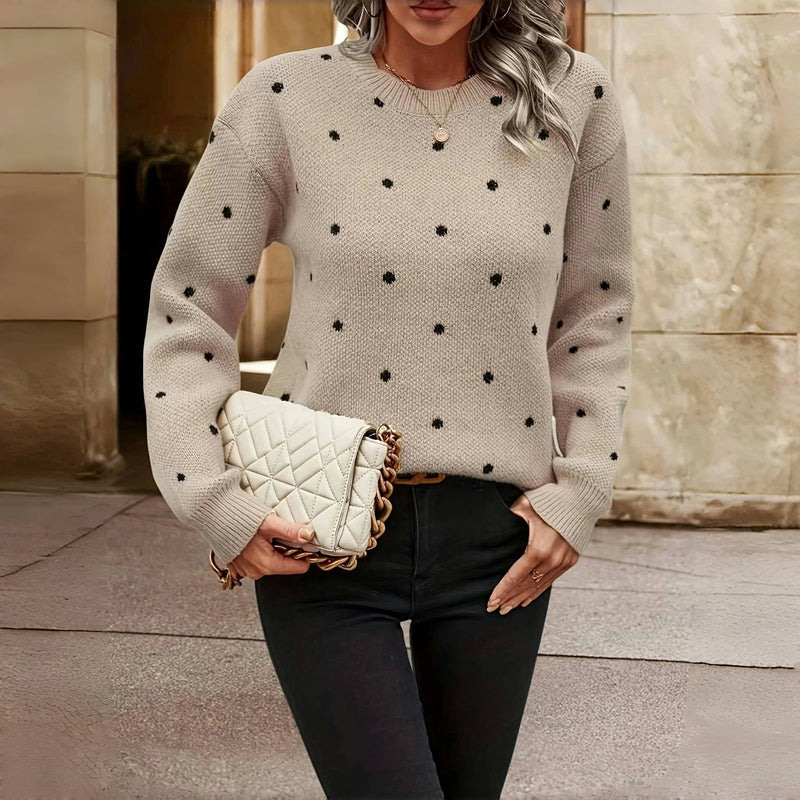Women's Cozy Dot Print Sweater | Belluvyn
