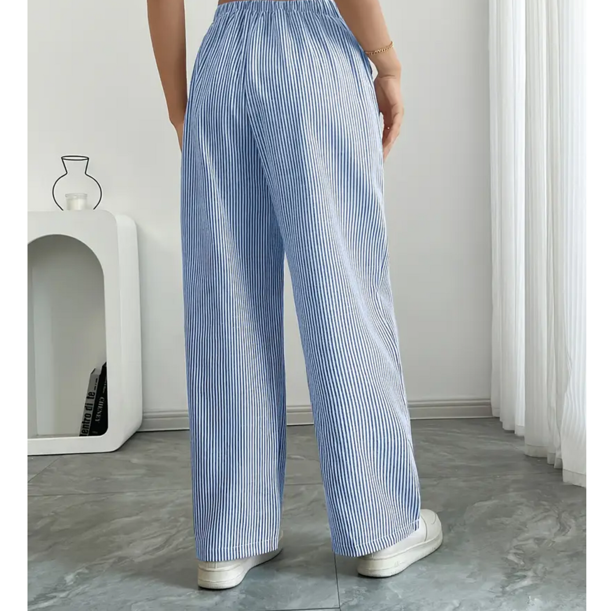 Women's Striped Pants With Pockets | Belluvyn
