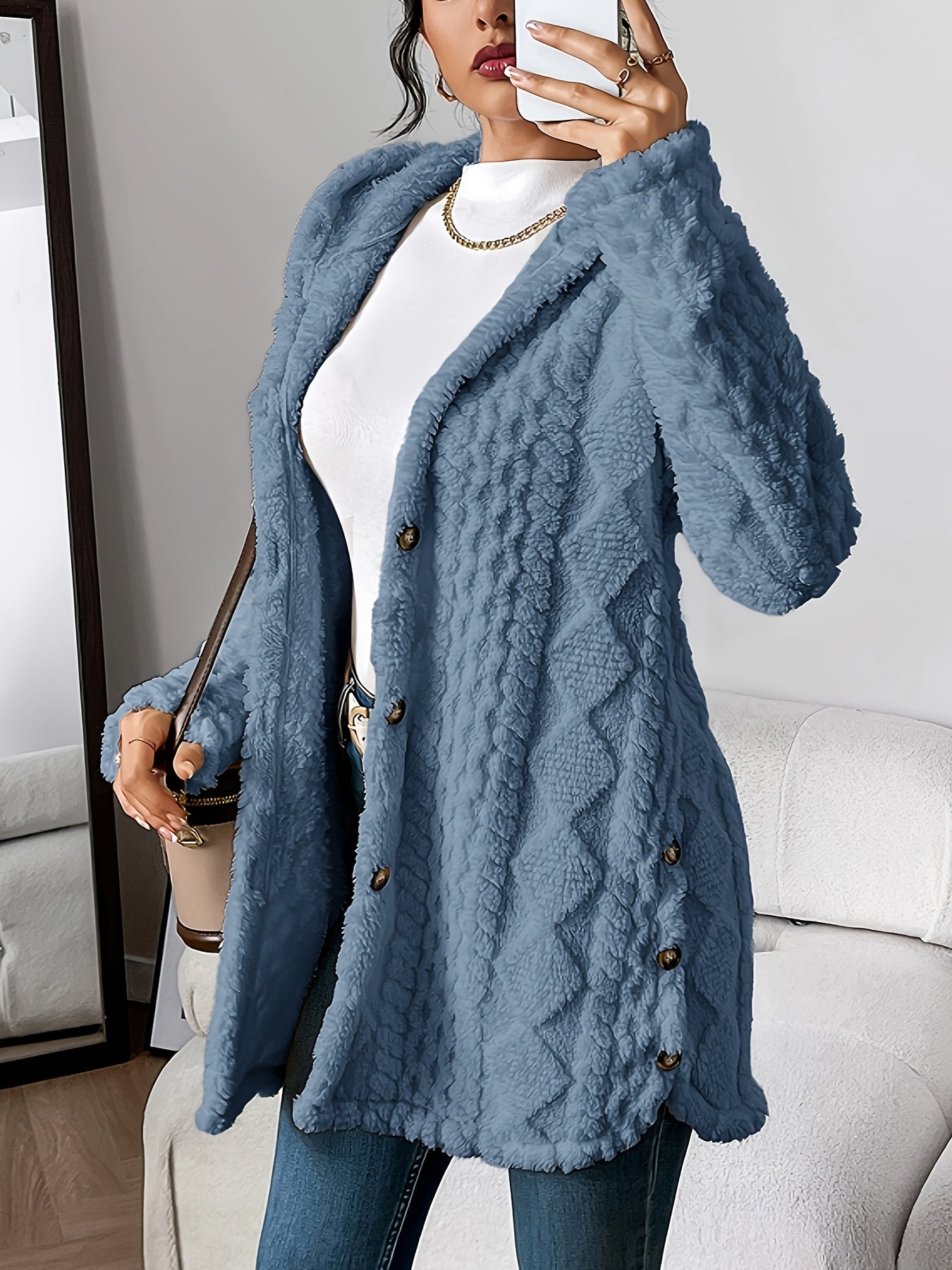 Women's Plush Hooded Cardigan | Belluvyn