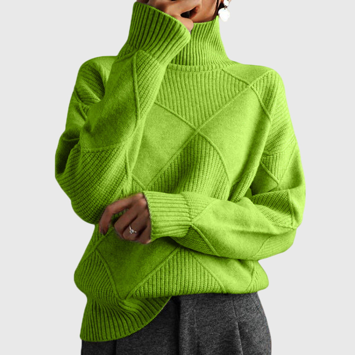 Women's Turtleneck Knit Sweater | Belluvyn