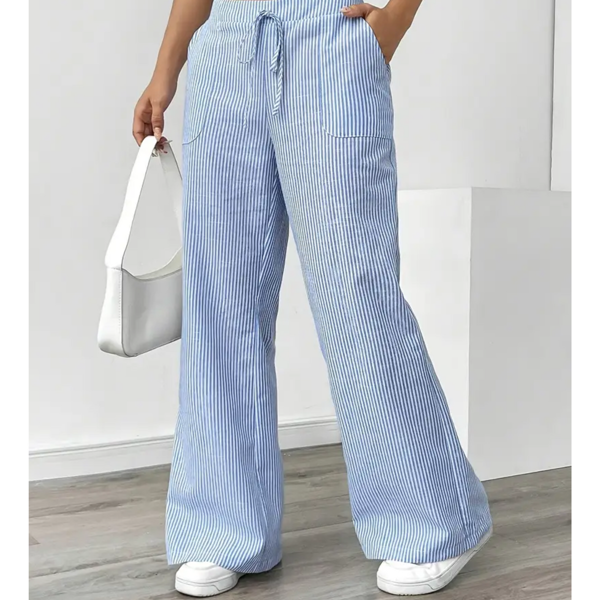 Women's Striped Pants With Pockets | Belluvyn