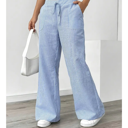 Women's Striped Pants With Pockets | Belluvyn