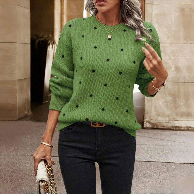Women's Cozy Dot Print Sweater | Belluvyn
