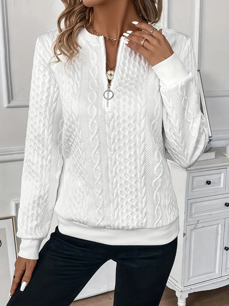 Women's Zip-Up Knit Sweater | Belluvyn