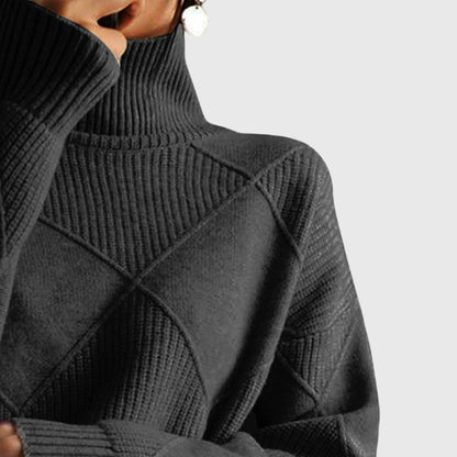 Women's Turtleneck Knit Sweater | Belluvyn