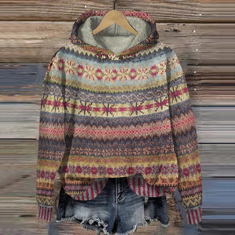 Women's Ethnic Retro Hoodie | Belluvyn