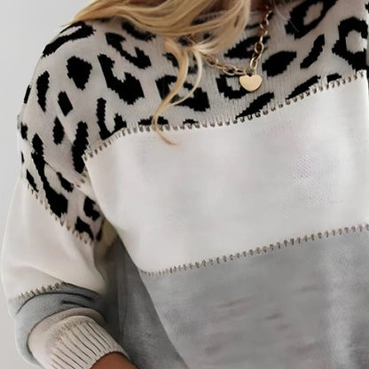 Women's Leopard Print Knit Sweater | Belluvyn