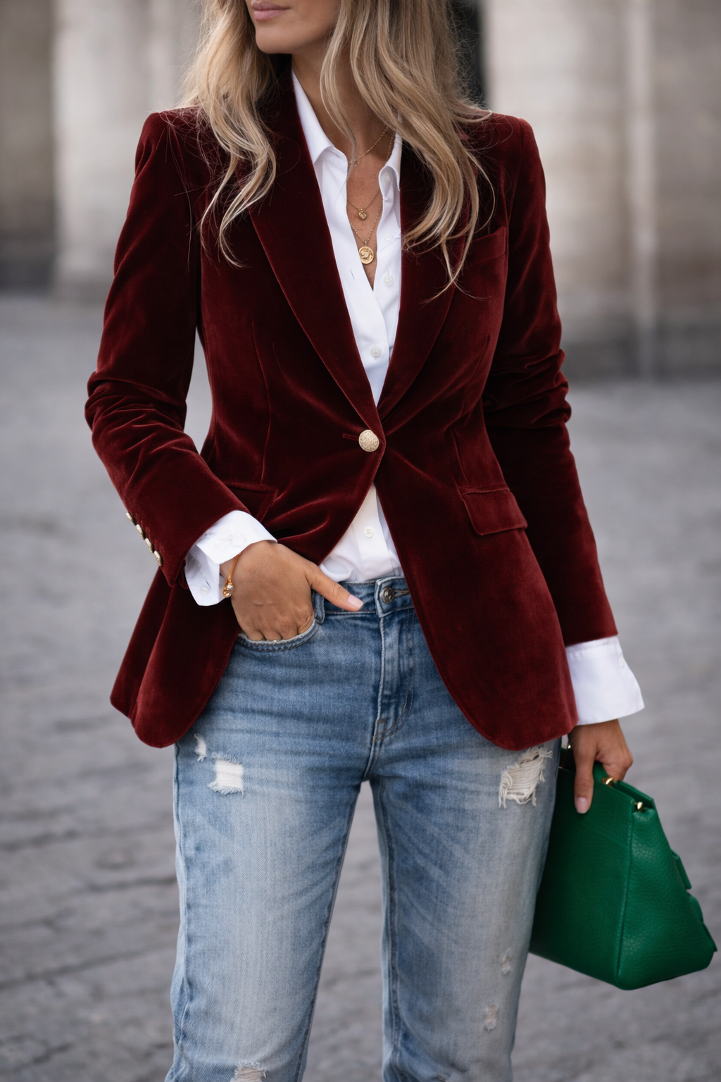 Women's Elegant Velvet Blazer | Belluvyn