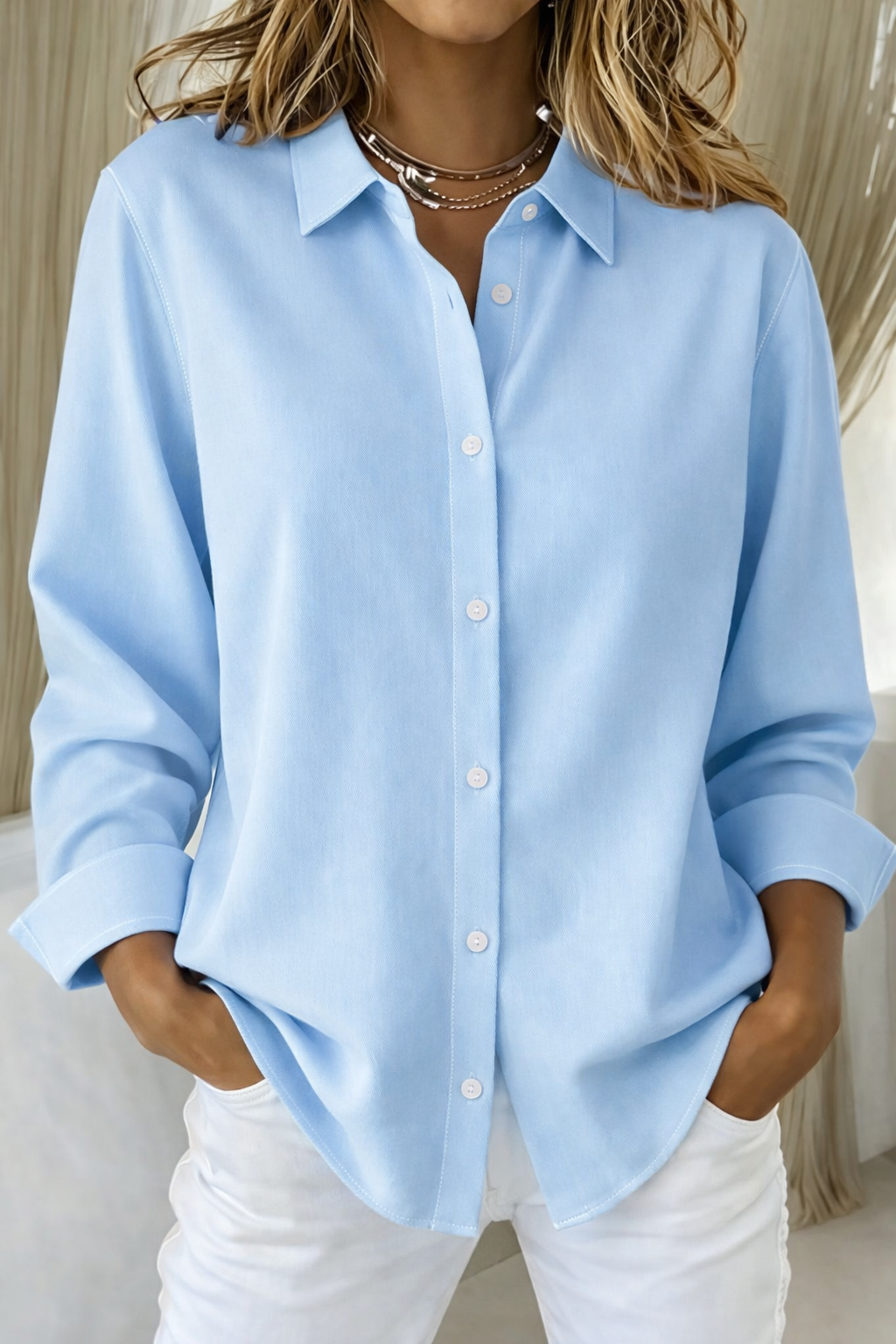 Women's Elegant Button-Up Blouse | Belluvyn