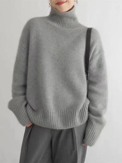Women's High Collar Knit Sweater | Belluvyn