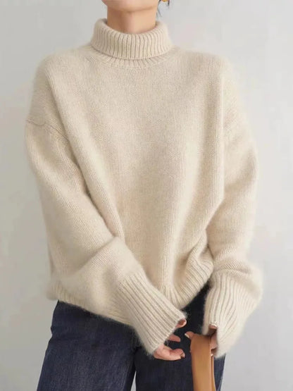 Women's High Collar Knit Sweater | Belluvyn
