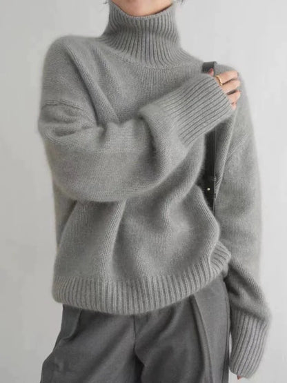 Women's High Collar Knit Sweater | Belluvyn