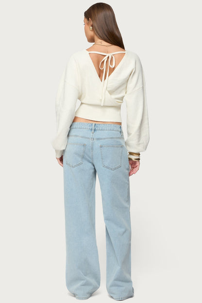 Women's Wrap Cropped Sweater | Belluvyn