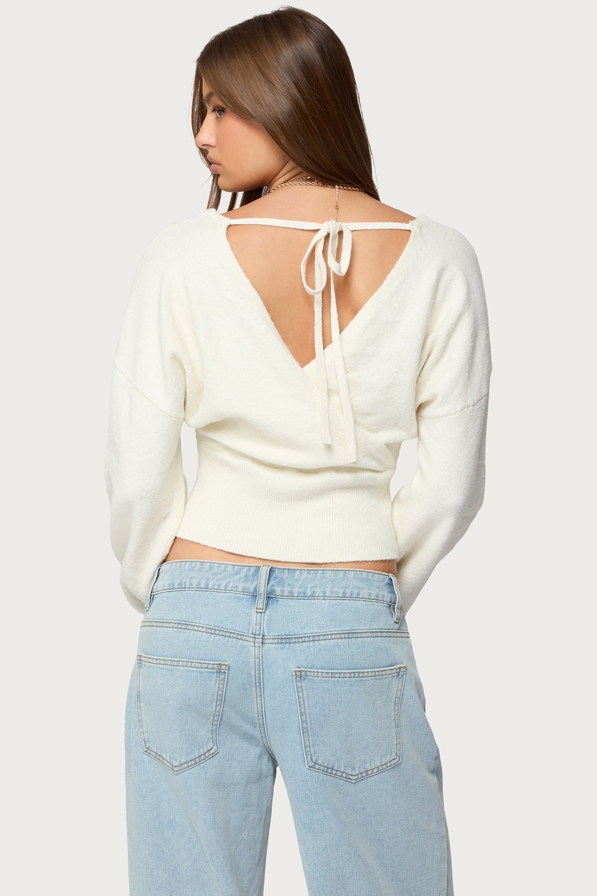 Women's Wrap Cropped Sweater | Belluvyn