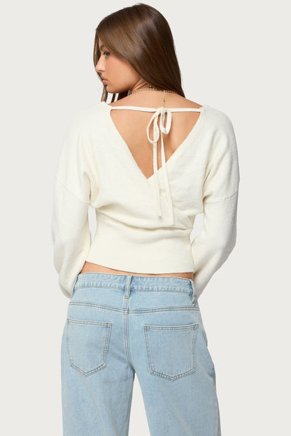 Women's Wrap Cropped Sweater | Belluvyn