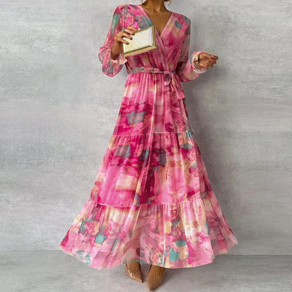 Elegant Floral Handmade Vacation Dress for Women | Belluvyn