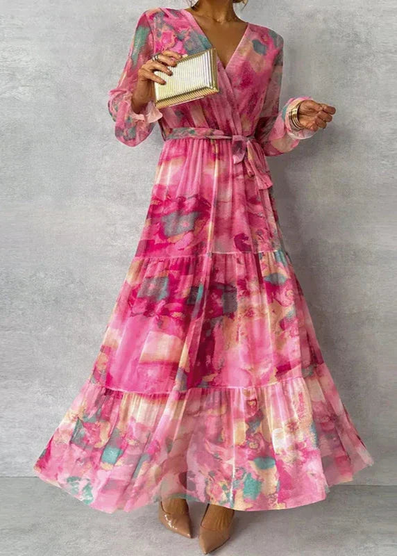 Elegant Floral Handmade Vacation Dress for Women | Belluvyn