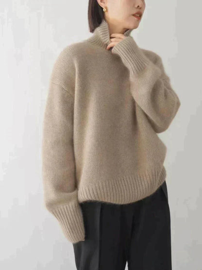 Women's High Collar Knit Sweater | Belluvyn