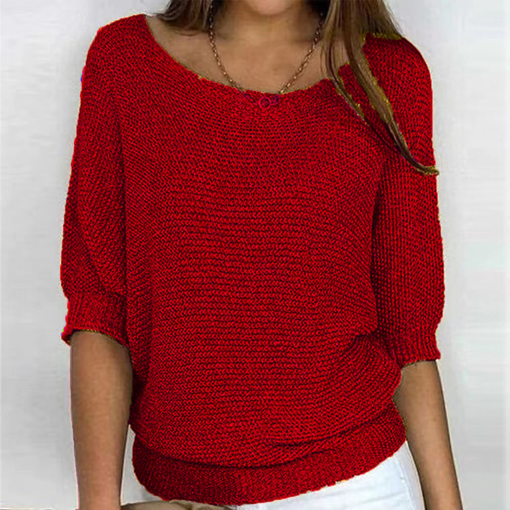 Women's Soft Chunky Knit Pullover Sweater | Belluvyn