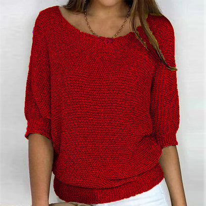 Women's Soft Chunky Knit Pullover Sweater | Belluvyn