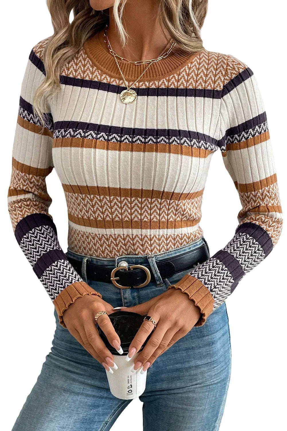 Women's Slim Fit Ribbed Pullover | Belluvyn