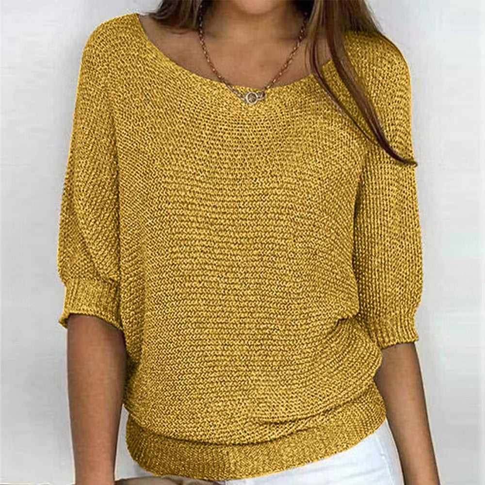 Women's Soft Chunky Knit Pullover Sweater | Belluvyn