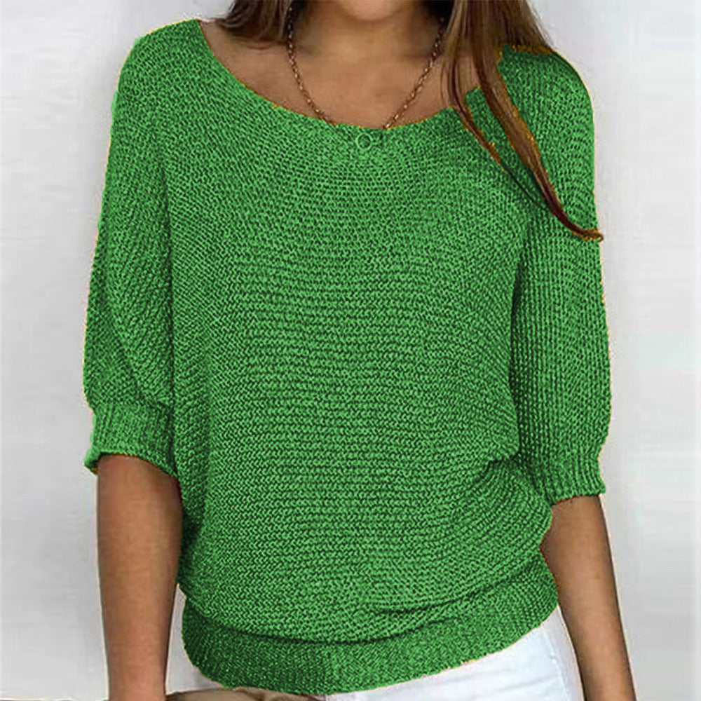 Women's Soft Chunky Knit Pullover Sweater | Belluvyn