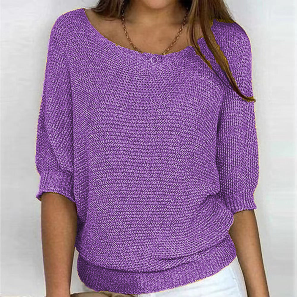 Women's Soft Chunky Knit Pullover Sweater | Belluvyn