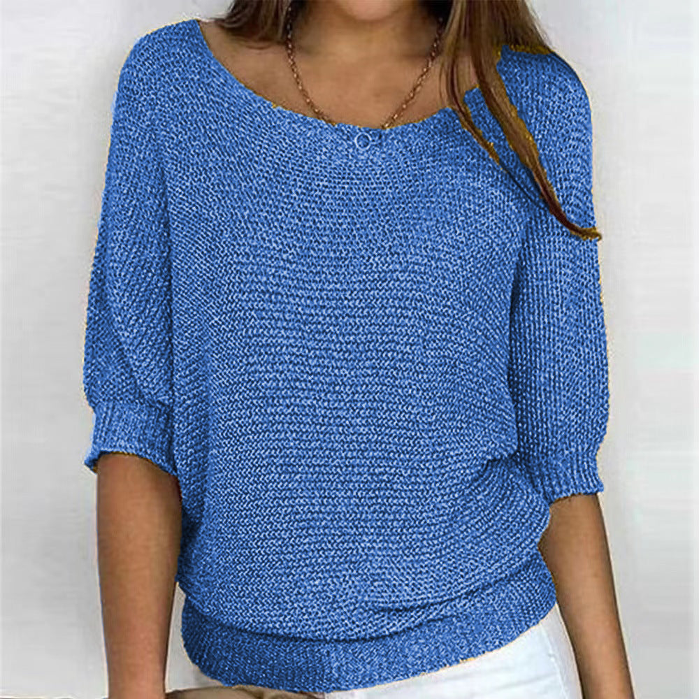 Women's Soft Chunky Knit Pullover Sweater | Belluvyn