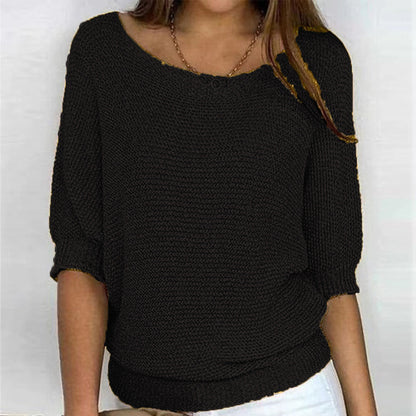 Women's Soft Chunky Knit Pullover Sweater | Belluvyn