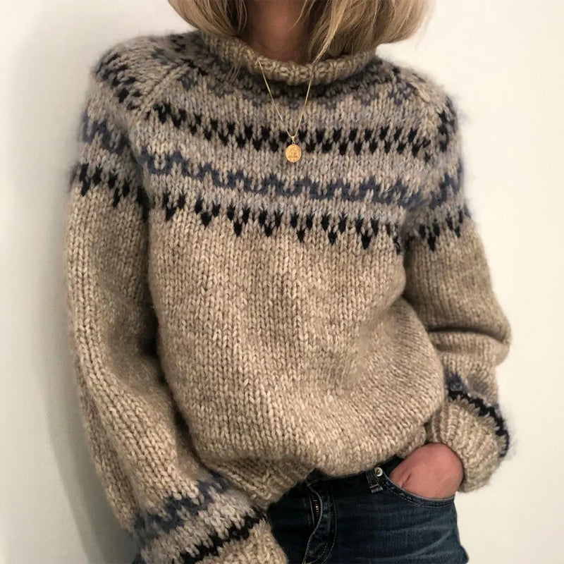 Women's Nordic Print Sweater | Belluvyn